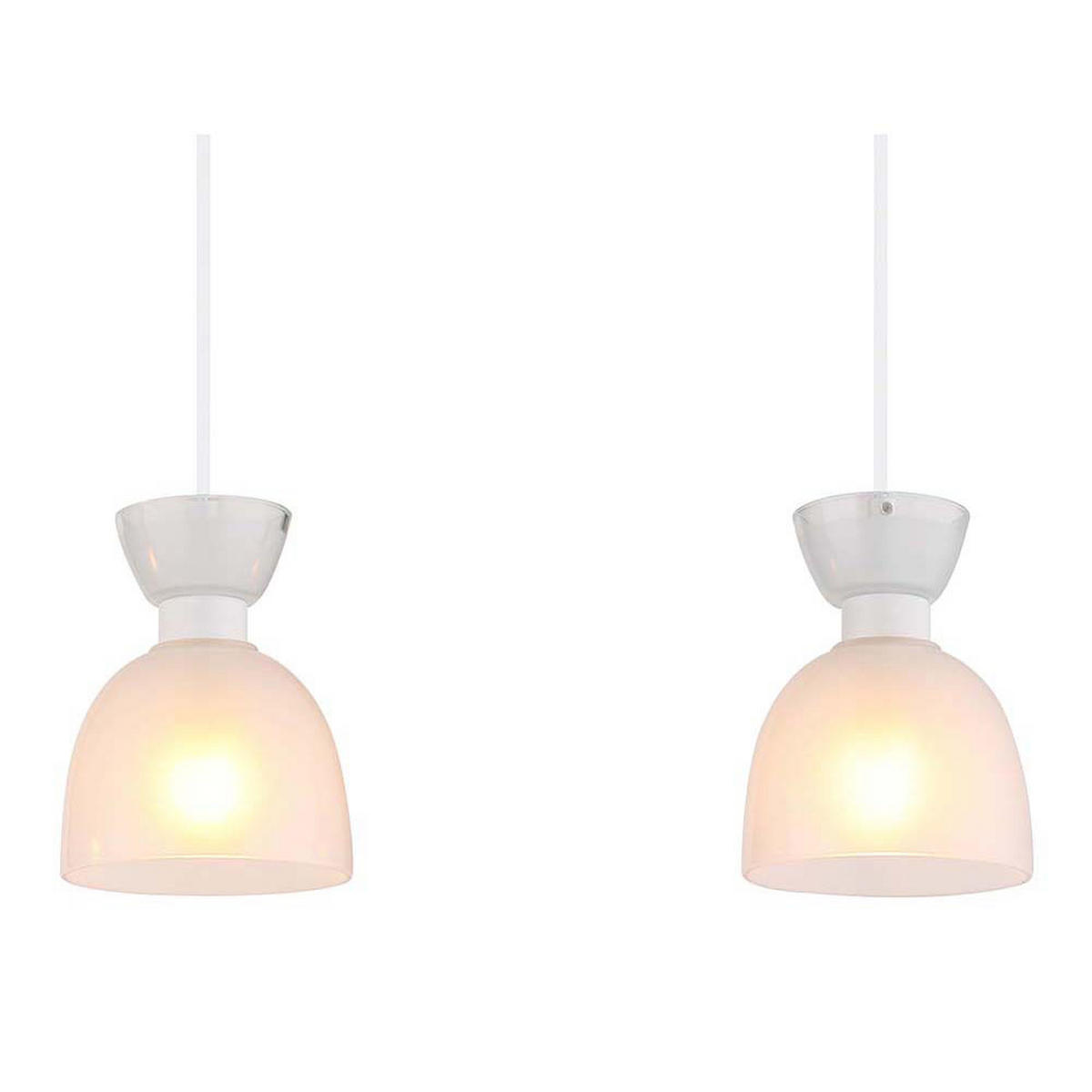 LED PENDELLEUCHTE MASSEY Metall Weiß 3-flammig - Weiß, Glas (65/13/120cm) - Globo Lighting