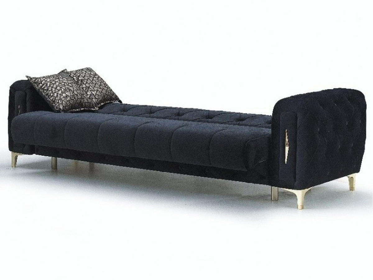 SITZGARNITUR Patna, Schwarz Stellvariante 3+2+1 - Schwarz, Holzwerkstoff/Kunststoff (245/80/100cm)