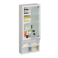MEDIZINSCHRANK - Multicolor, Glas/Metall (27/65/12cm) - Relaxdays