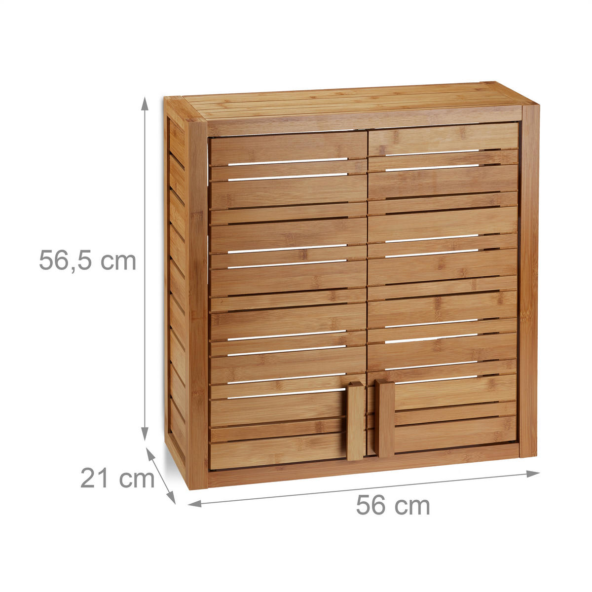 WANDSCHRANK - Hellbraun, Holz (56/56.5/21cm) - Relaxdays
