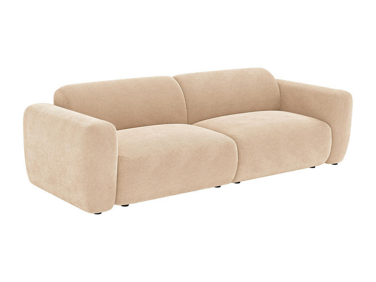 SCHLAFSOFA - 4 Personen - samt - beige Pogni - Beige, Textil (240/73/97cm) - Vente-Unique