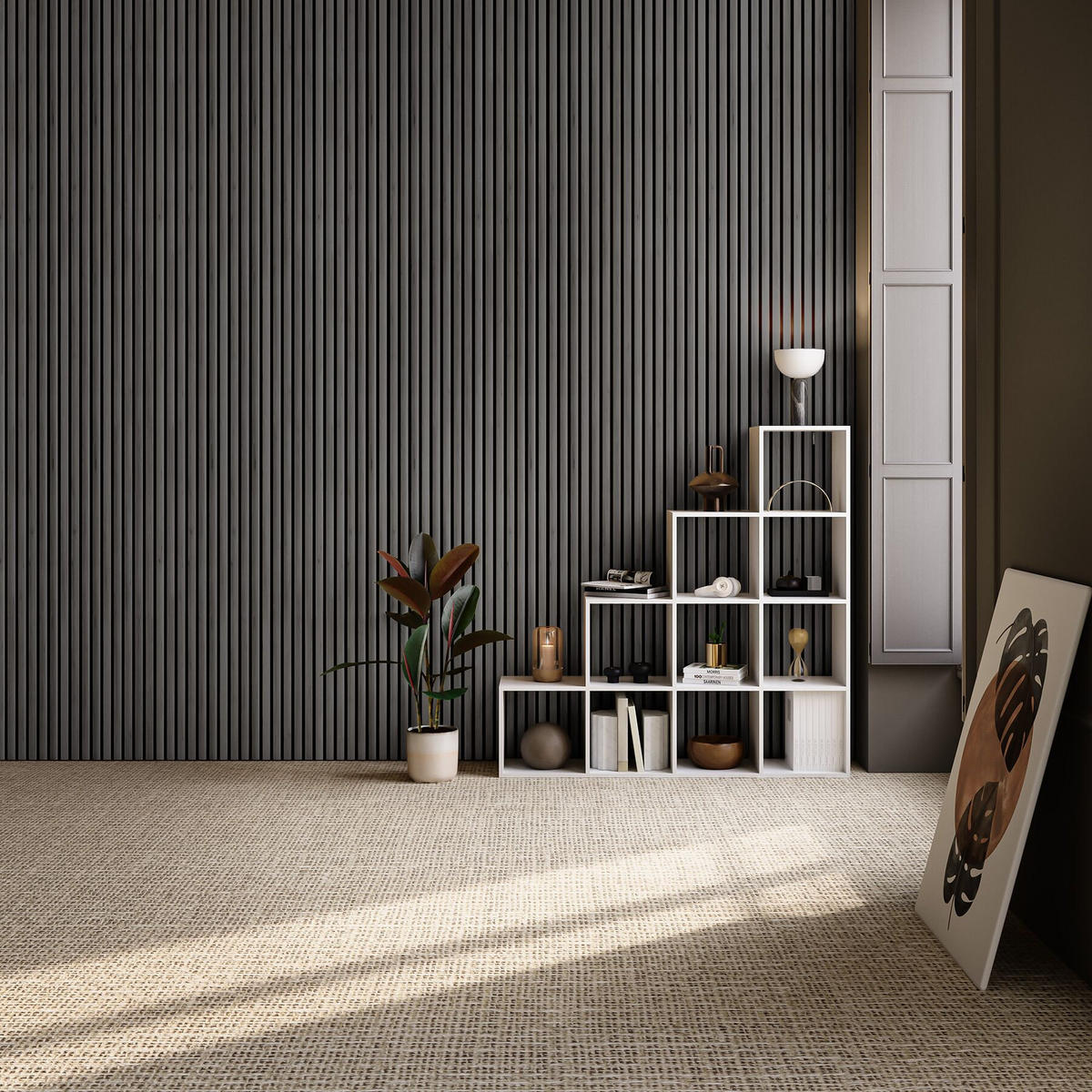 AKUSTIKPANEELE Sonic Wall, je 60 x 120 x 2,1 cm, Größe flexibel anpassbar, Eiche schwarz - Schwarz, Holz (60/2.1/120cm) - tectake