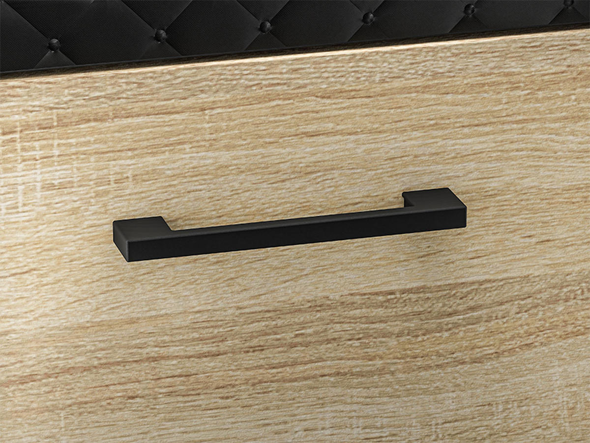 SCHUHBANK Caro Sonoma Eiche hell / schwarz 105 / 34 / 48cm - Schwarz/Braun, Holz/Holzwerkstoff (105/48/34cm) - Feldmann-Wohnen
