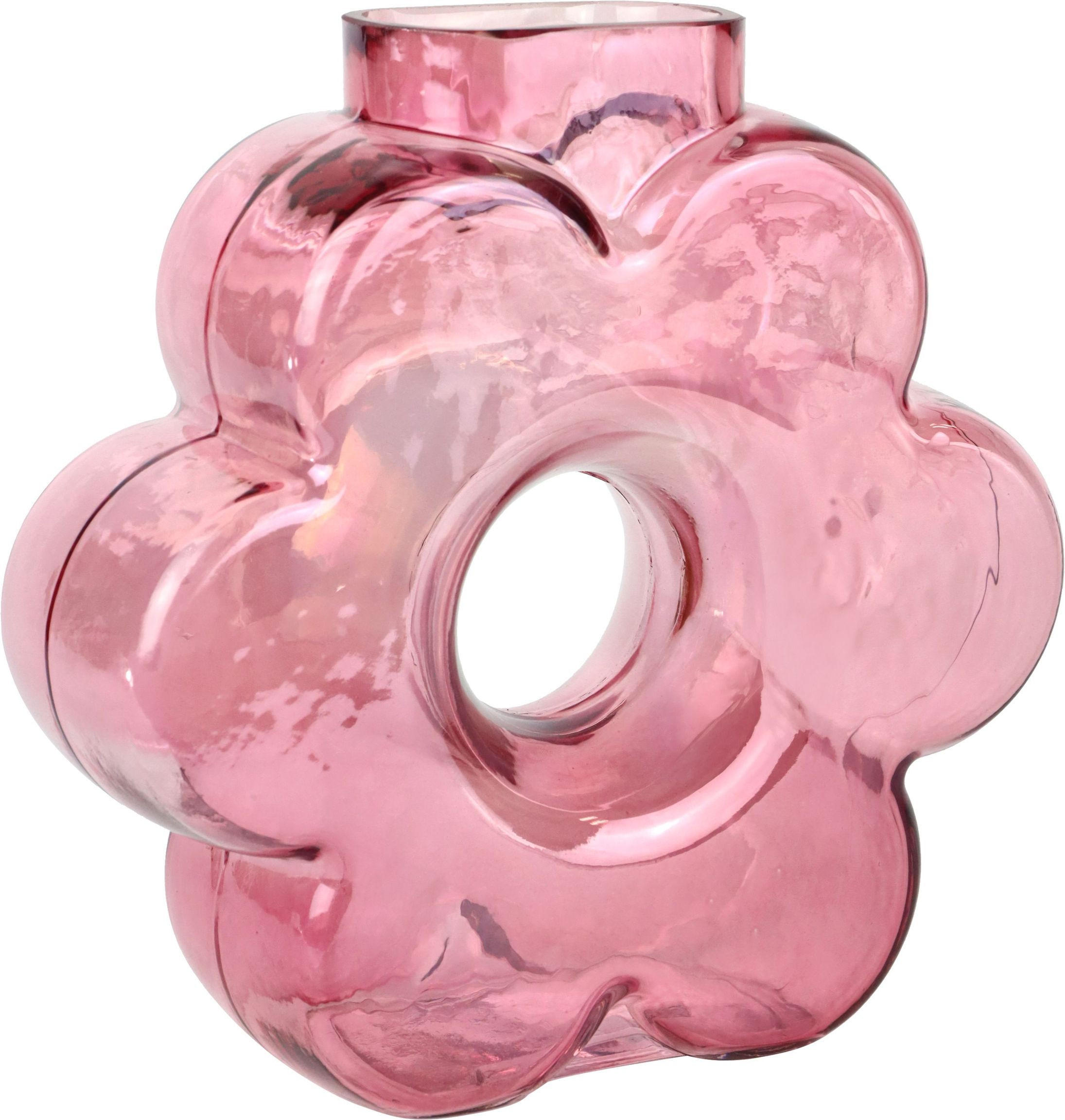 BLÜTENVASE Daisy Glas rosa - Rosa, Glas (19.5cm) - FURNARO