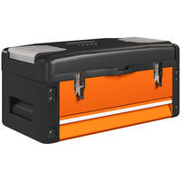 WERKZEUGKISTE leer, 49,7 x 25,3 x 23 cm Werkzeugkasten mit Schublade - Orange, Metall (25.3/23/49.7cm) - HOMCOM
