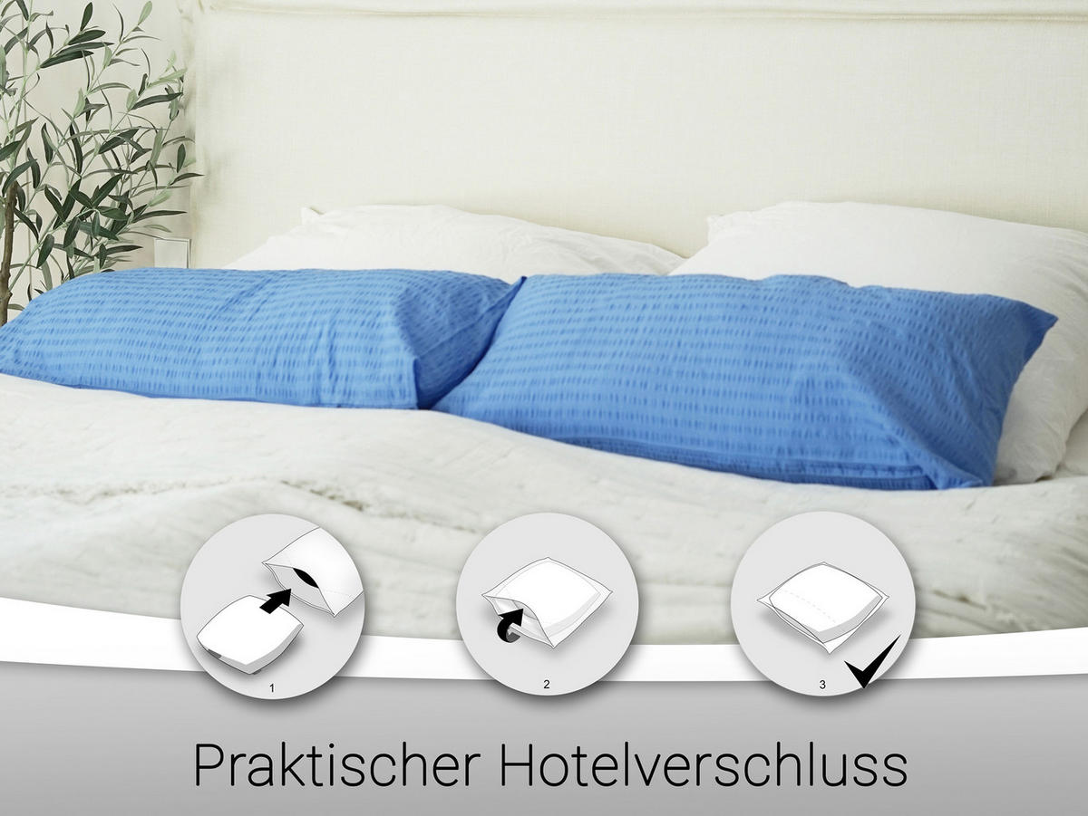 KISSENBEZUG, 2er-Set, 40x80 cm, 100% Baumwolle, Blau - Hellblau, Textil (40/80cm) - Zollner