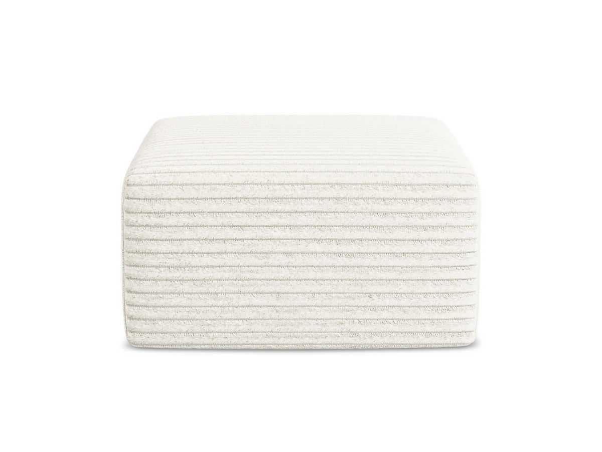 POUF Cord Beige - Creme/Schwarz, Holzwerkstoff/Kunststoff (75/37/75cm) - Makamii