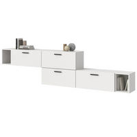 SIDEBOARD weiß 277 cm, Kommode mit Soft-Close - Schwarz/Weiß, Holzwerkstoff/Kunststoff (277/65/34cm) - Inn.Furn