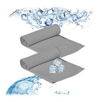 2XKÜHLHANDTUCH - Grau, Kunststoff/Textil (90/30cm) - Relaxdays