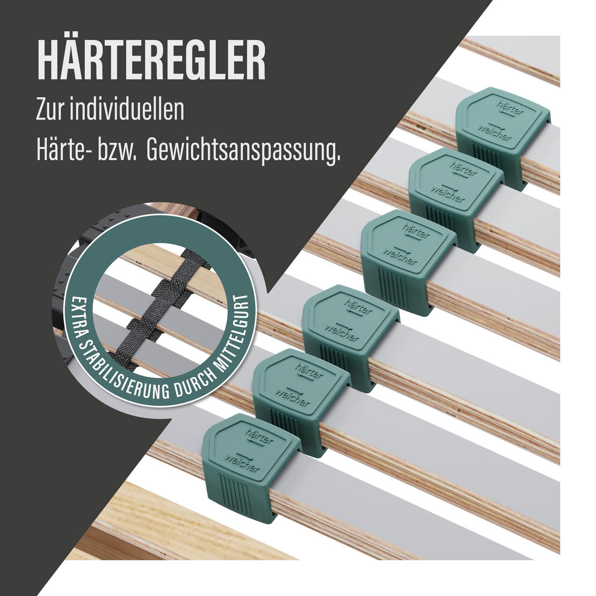 LATTENROST Premium Strong 200 - 140x200 cm, Buche, bis 200Kg belastbar 42 Latten - Braun, Holz (140/200cm) - Sleepneo