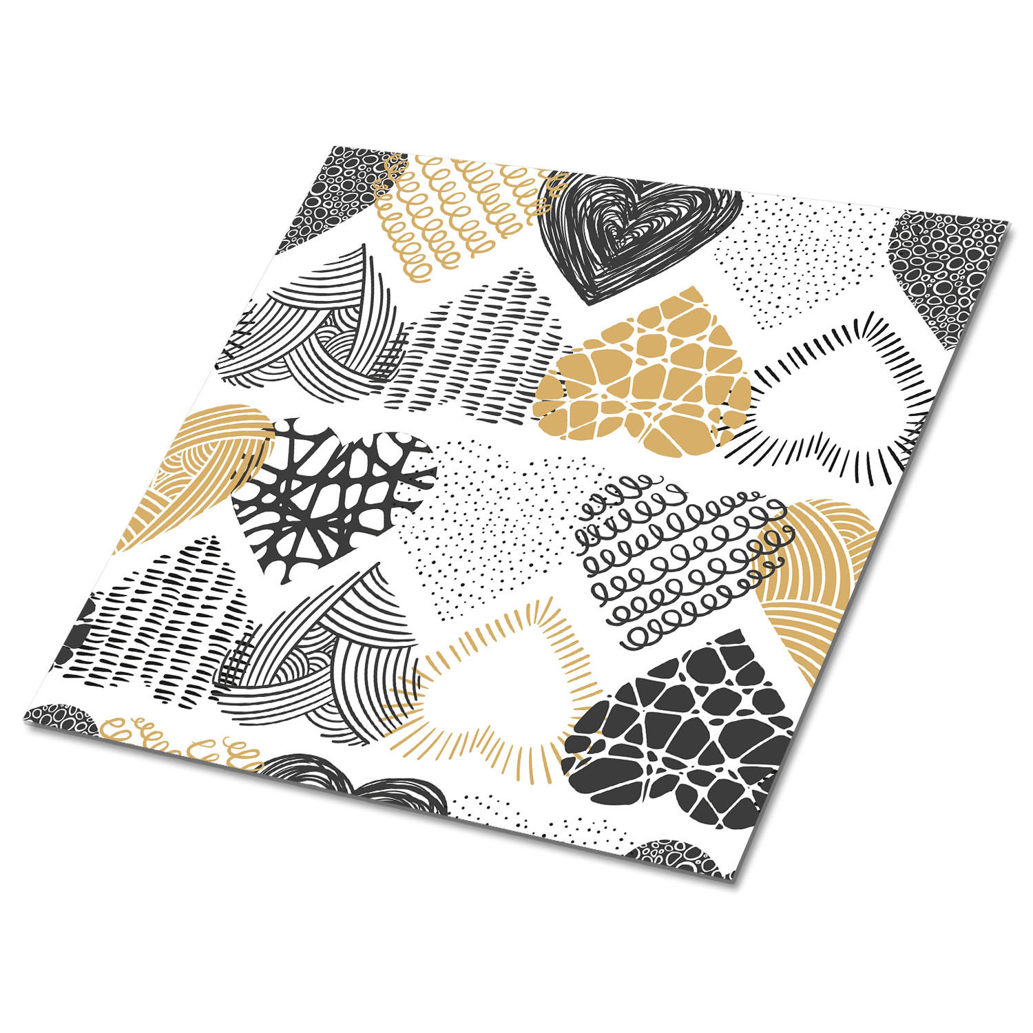 FLIESENAUFKLEBER 9 Stück 30x30 cm selbstklebend Herzen - Multicolor, Textil (30/1.6/30cm) - TULUP