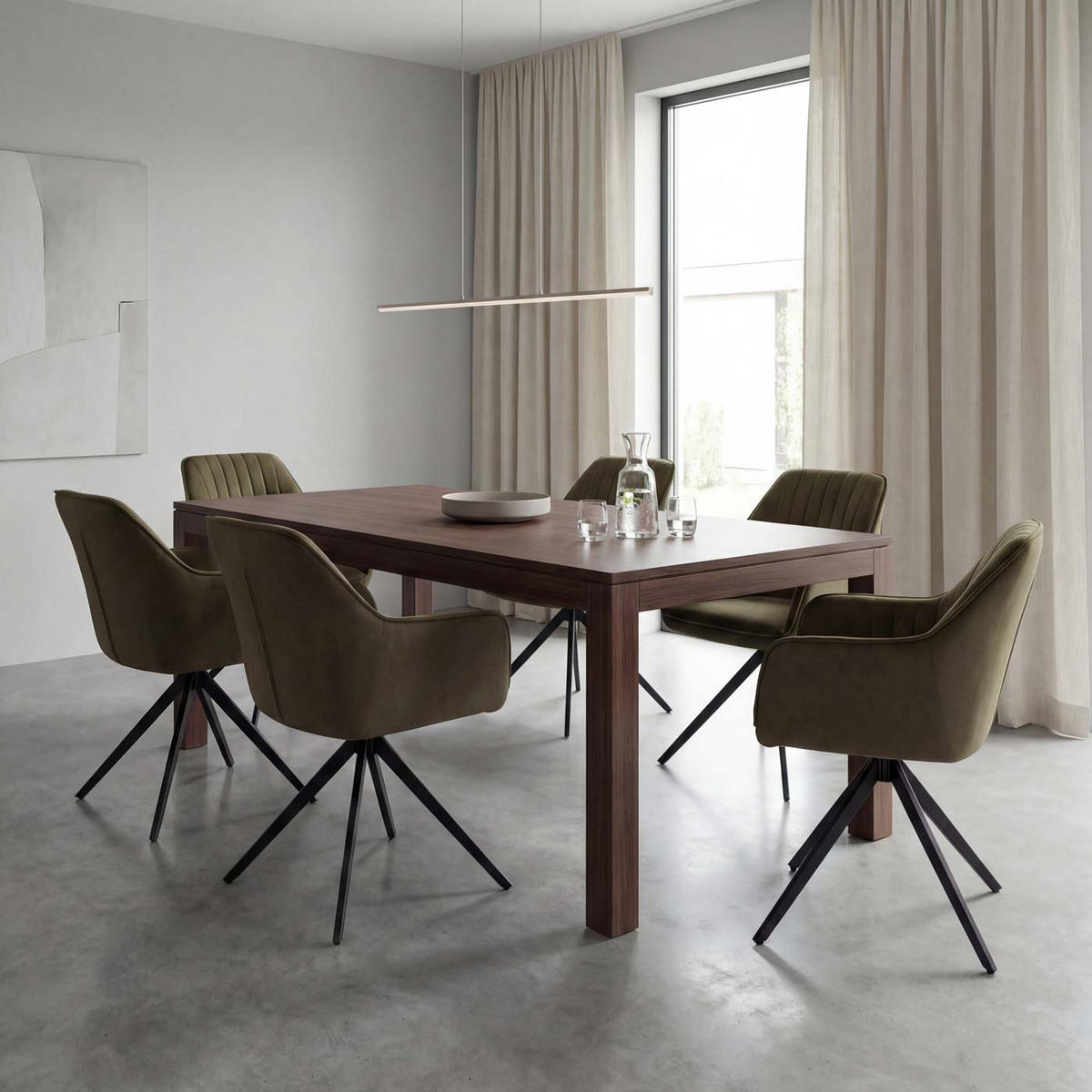 ESSZIMMERSTUHL Grün 6er-Set - Grün, Textil (60/87/68cm) - MCW