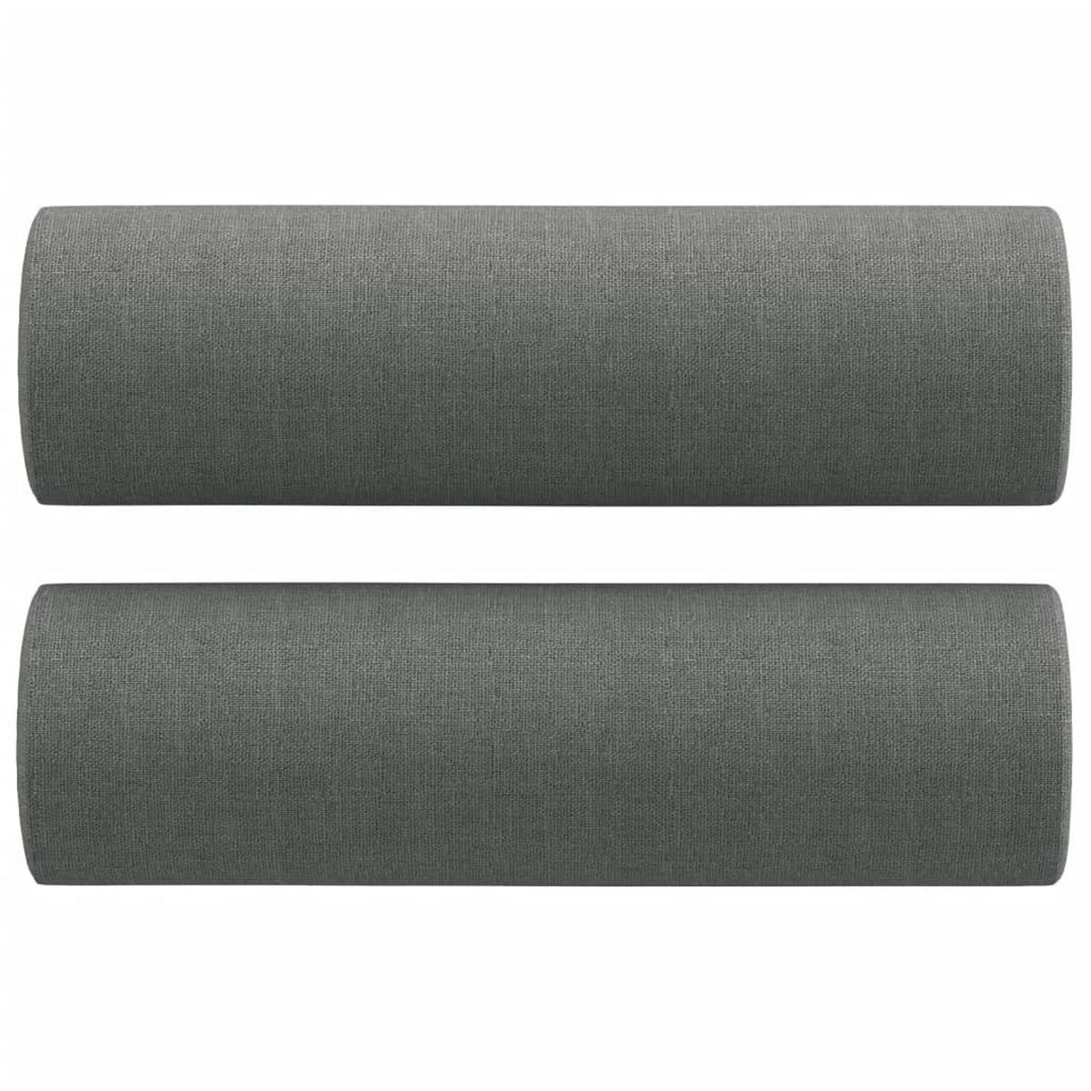 SOFAGARNITUR 3-TLG. Mit Kissen Dunkelgrau Stoff - Grau, Textil (77/80/78cm) - vidaXL