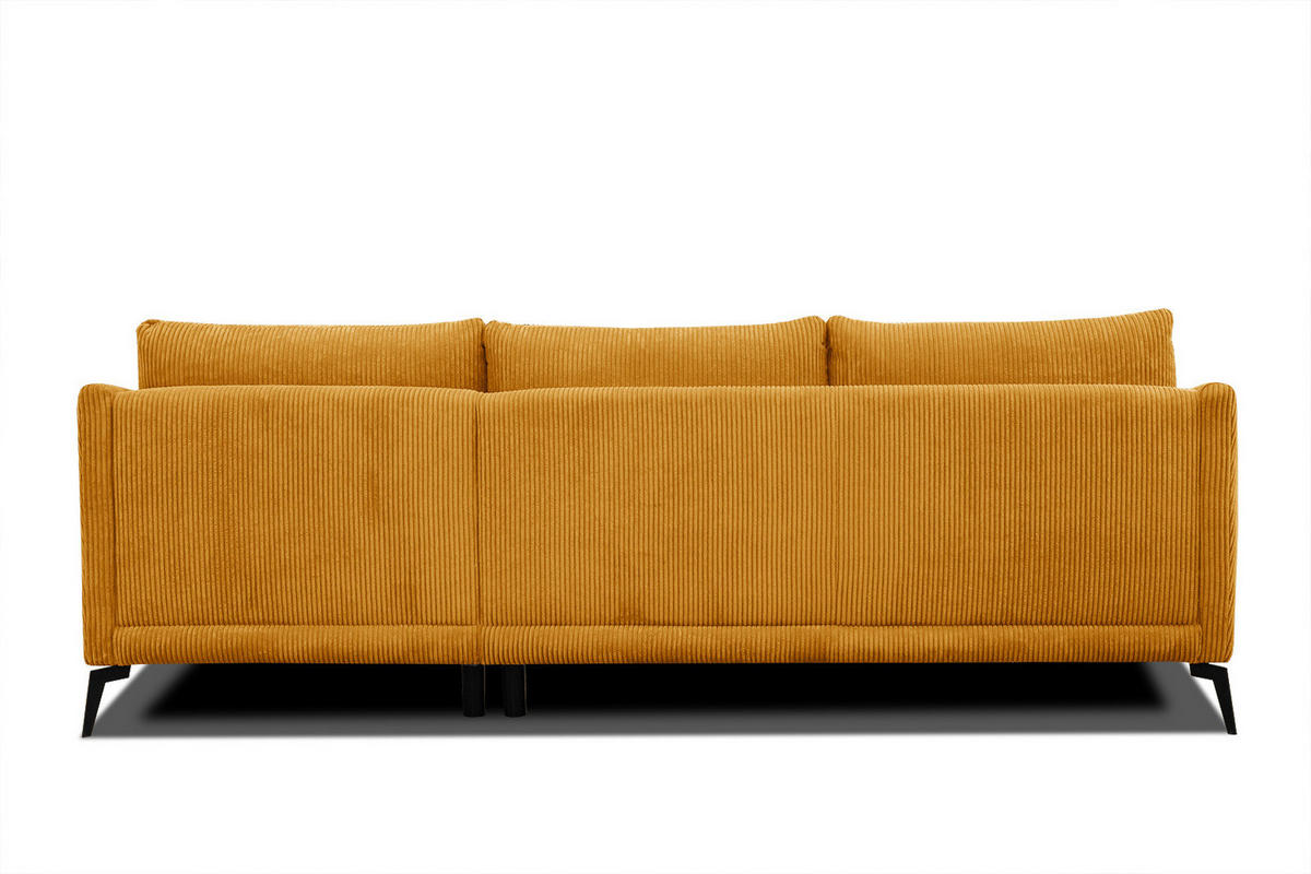 ECKSOFA VILT 4-Sitzer, honig - Schwarz/Honig, Holzwerkstoff/Textil (255/156cm) - Courtois Laville