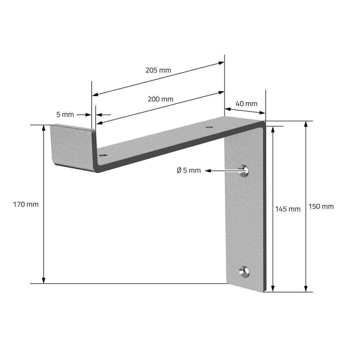 REGALHALTERUNG 2er Set - Grau, Metall (14.5/4/20cm) - ML-DESIGN