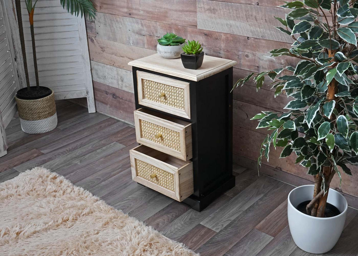 KOMMODE Schwarz, Braun - Schwarz/Braun, Holz (40/63/28cm) - MCW