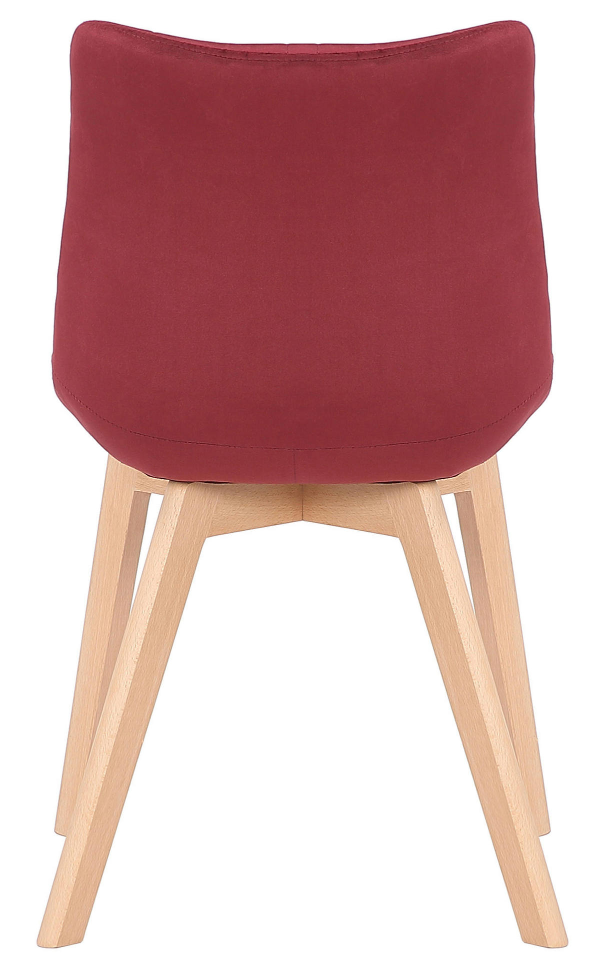 STUHL Samt Rot - Eukalyptusholzfarben/Rot, Holz/Textil (46/82/61cm) - CLP