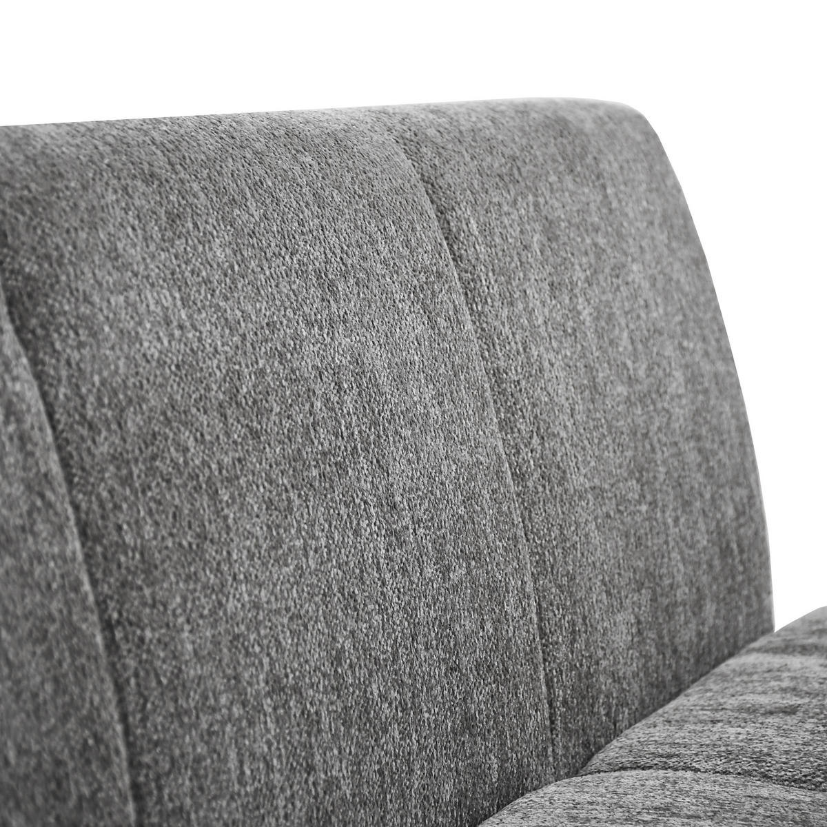 ECKBANK Velto 203x162 cm, mit Metallbeinen, Raven-Stoff, Grau - Schwarz/Grau, Metall (203/162cm) - Beautysofa