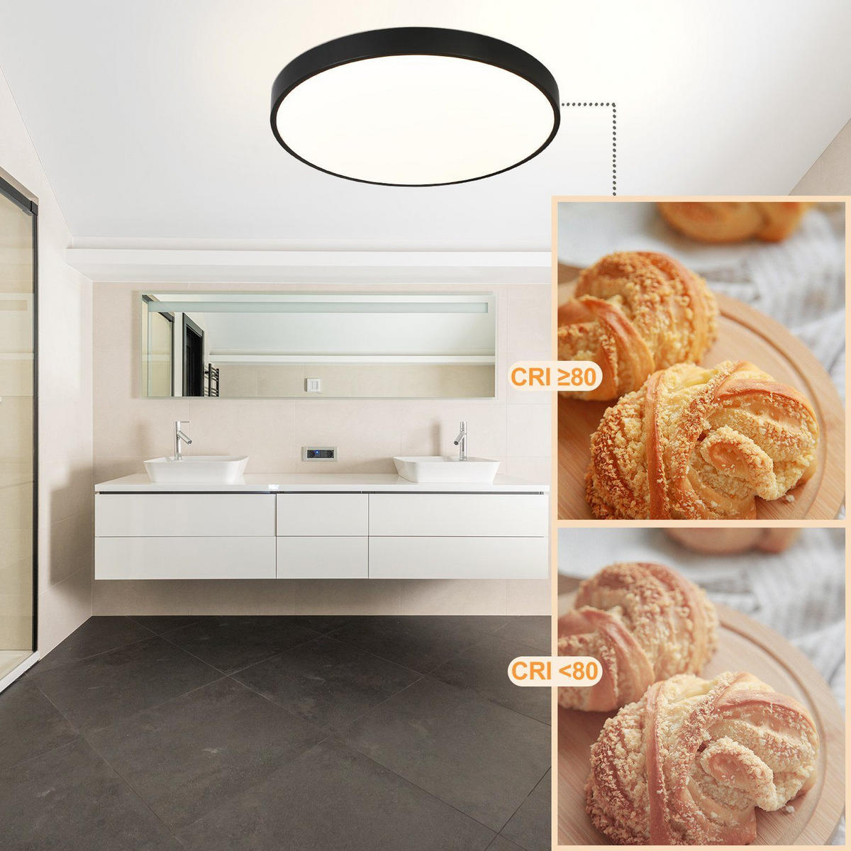 LED-DECKENLEUCHTE Silvia 37/37/3 cm - Schwarz, Kunststoff (37/37/3cm) - Nettlife