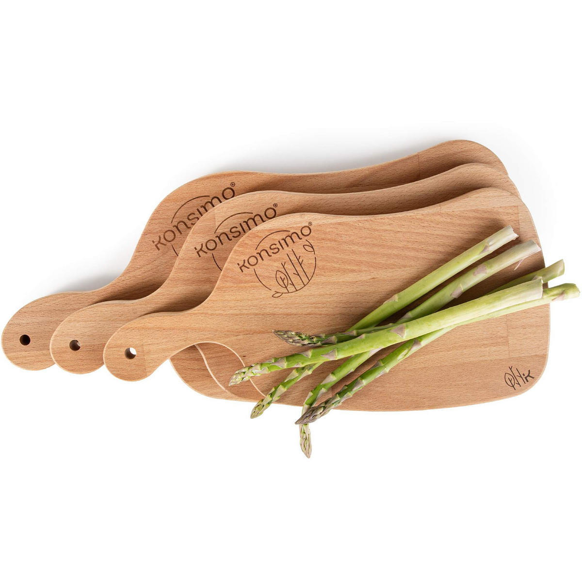 SCHNEIDEBRETT Holz Buche geölt LIVO 3-tlg - Buchefarben, Holz (23/49cm) - KONSIMO®