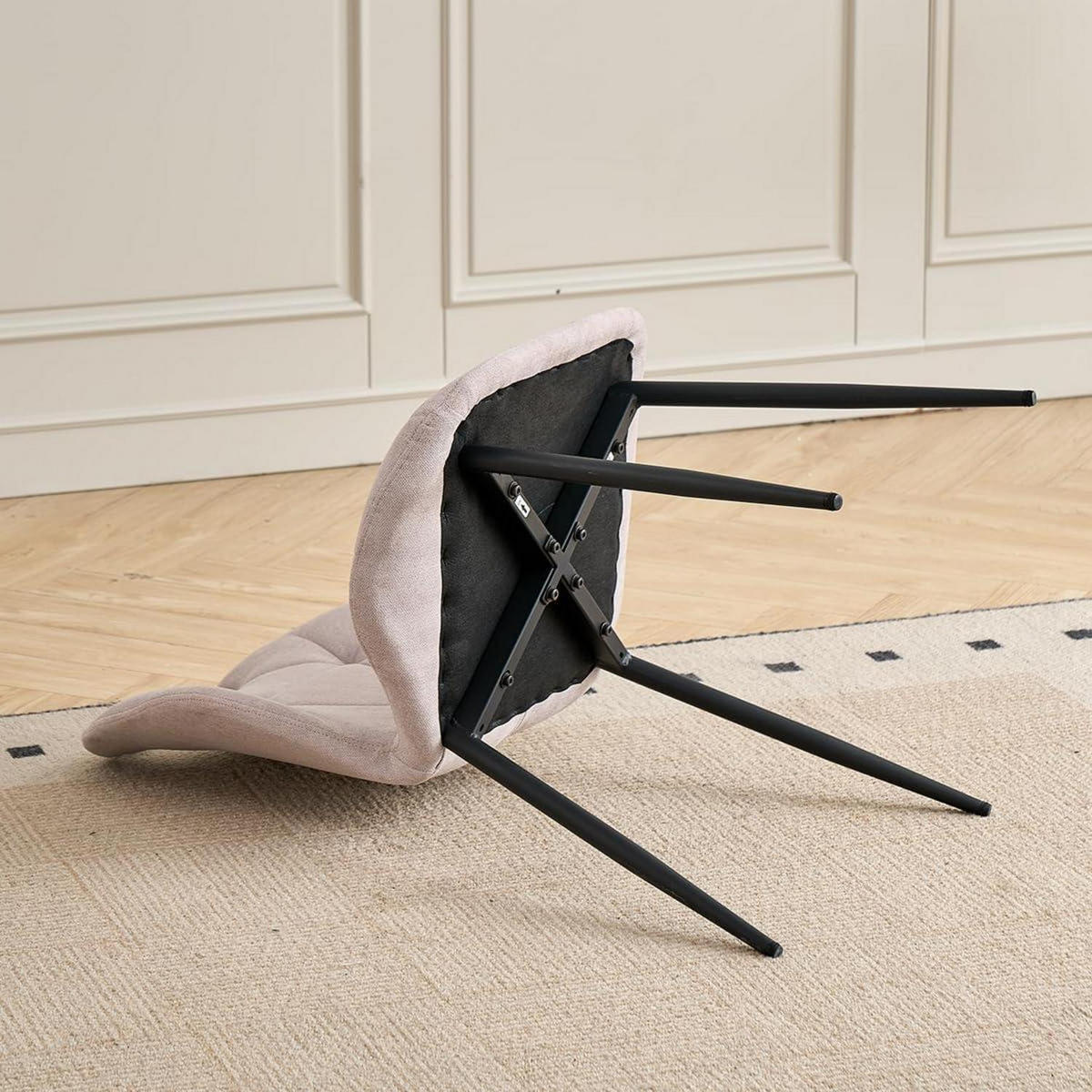 ESSZIMMERSTUHL 2er-Set Stoff Beige mit Griffen - Beige, Textil (44/86/48cm)