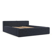 POLSTERBETT Casto mit Stauraum 200/200 cm Dunkelblau im Blur Stoff - Schwarz/Naturfarben, Holz/Holzwerkstoff (200/200cm) - AltaBeds