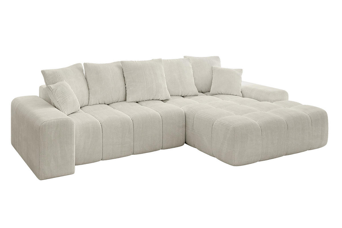ECKSOFA Ottomane Rechts ENSI-L - 267x164x88 cm Ecru - Ecru, Holzwerkstoff/Kunststoff (164/267cm) - ALTDECOR