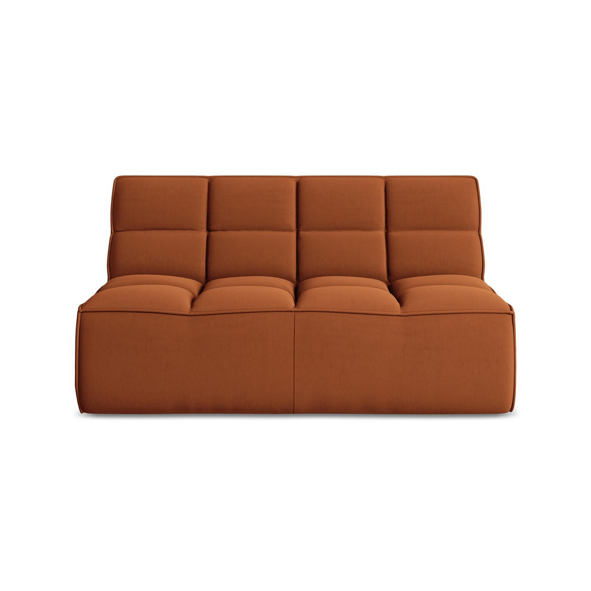 2-SITZER-SOFA Samt Stoff Orange - Terracotta/Schwarz, Kunststoff/Textil (160/75/93cm) - LaMiaSofa
