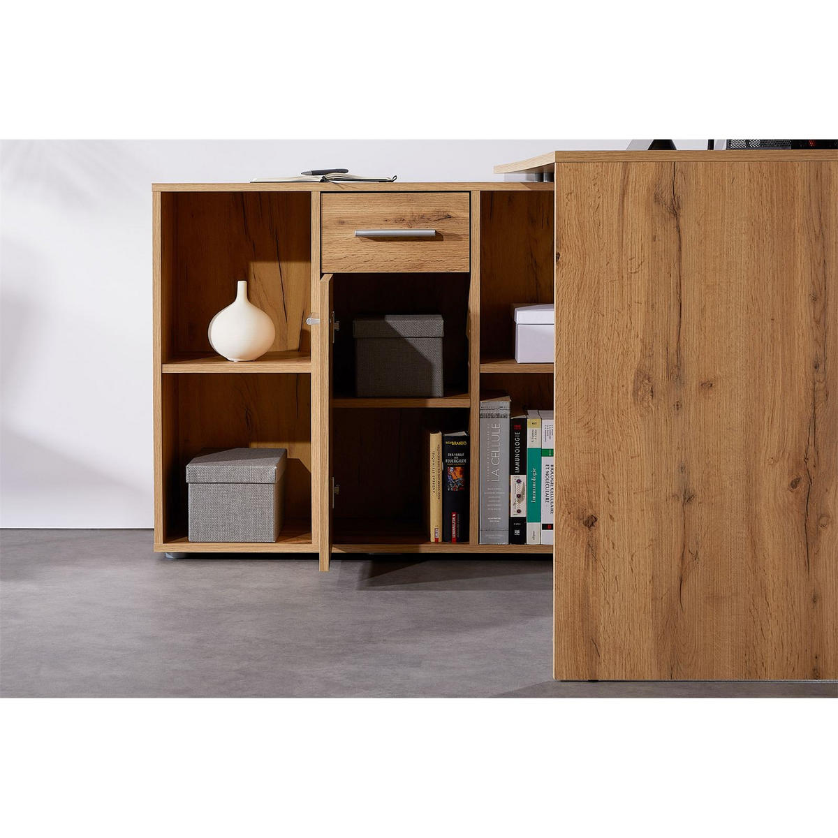 ECKSCHREIBTISCH DIEGO - Eiche Wotan, Holzwerkstoff (122/120/75cm) - CARO-Möbel