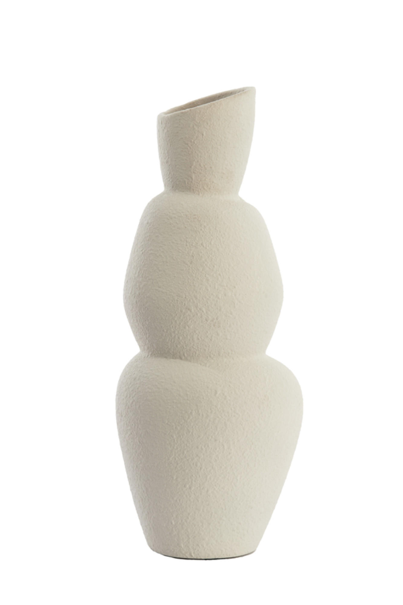 VASE Aram Weiß 19/19/46,5 cm - Weiß, Keramik (46.5cm) - Light & Living