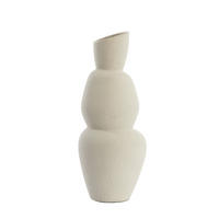 VASE Aram Weiß 19/19/46,5 cm - Weiß, Keramik (46.5cm) - Light & Living