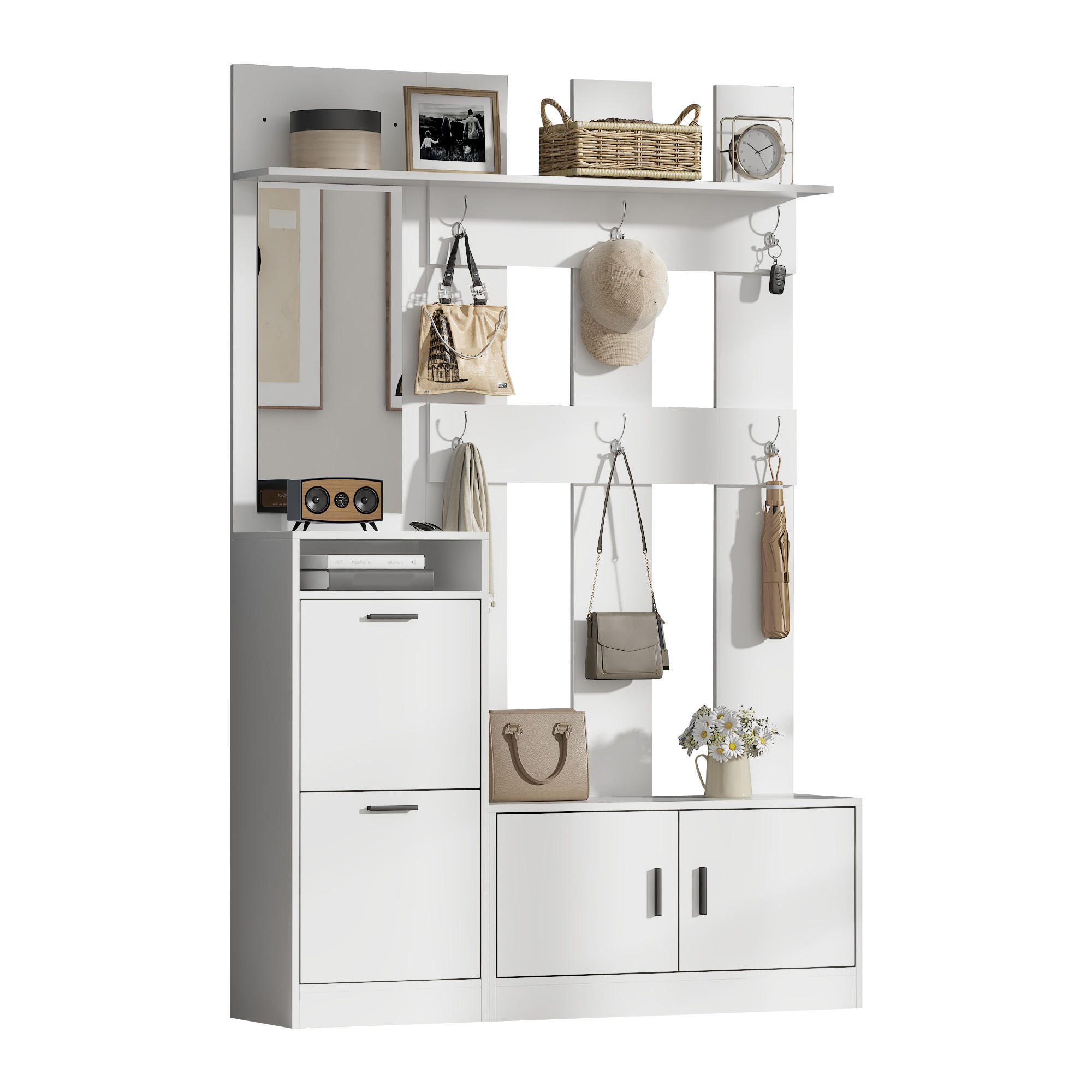 Evryae Garderobenschrank Weiß 120x180x30 cm