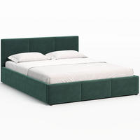 POLSTERBETT 140×200 mit Bettkasten und Lattenrost Nela HLR-54 Flaschengrün Velours - Dunkelgrün, Holz/Textil (140/200cm) - Jana