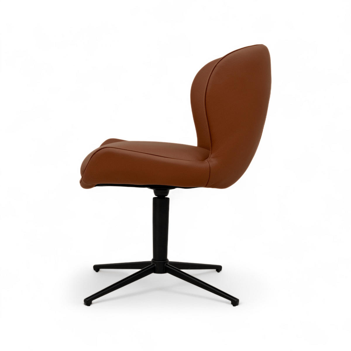 STUHL-SET 4 Stück in Echtleder Dunkelbraun - Schwarz/Braun, Leder/Metall (57/83/63cm) - Furnhouse