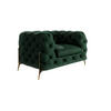 CHESTERFIELD-SESSEL Lexi Flasche Grün Samt - Smaragdgrün/Goldfarben, Holz/Textil (125/75/100cm) - S-Style Möbel