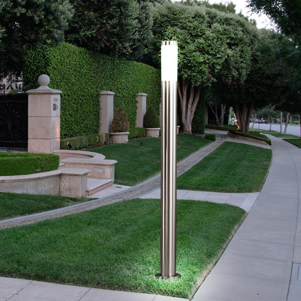 LED WEGELEUCHTE Edelstahl Silber BOSTON - Silberfarben, Metall (7.6/7.6/110cm)