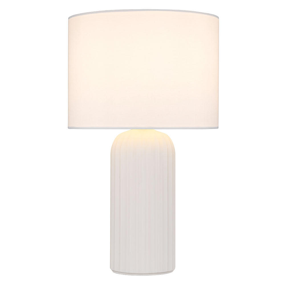 TISCHLEUCHTE Keramik Weiß - Weiß, Textil (20/20/36cm)