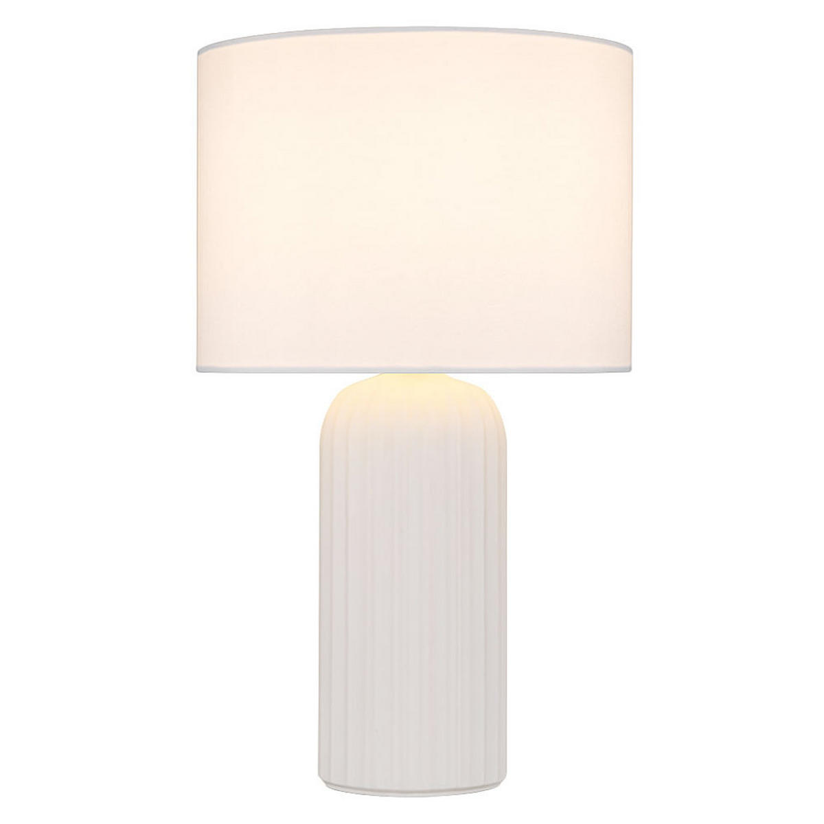 TISCHLEUCHTE Keramik Weiß - Weiß, Textil (20/20/36cm)