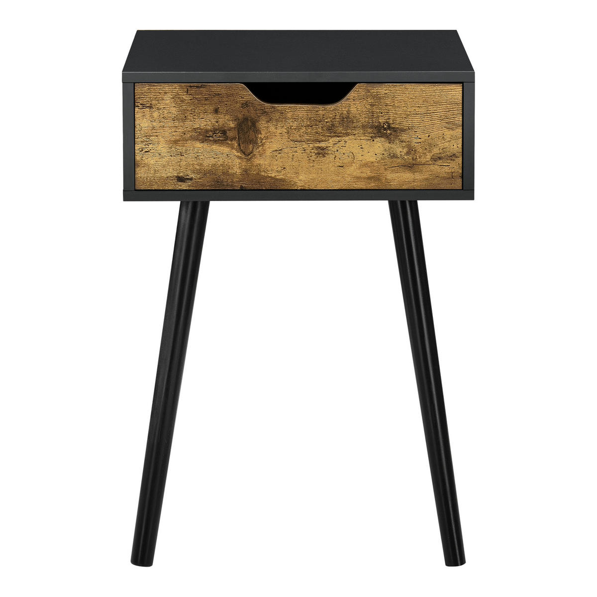 BEISTELLTISCH-SET 2 TLG. Östersund - Dunkelbraun/Schwarz, Holz/Holzwerkstoff (29.5/40/60cm) - [en.casa]