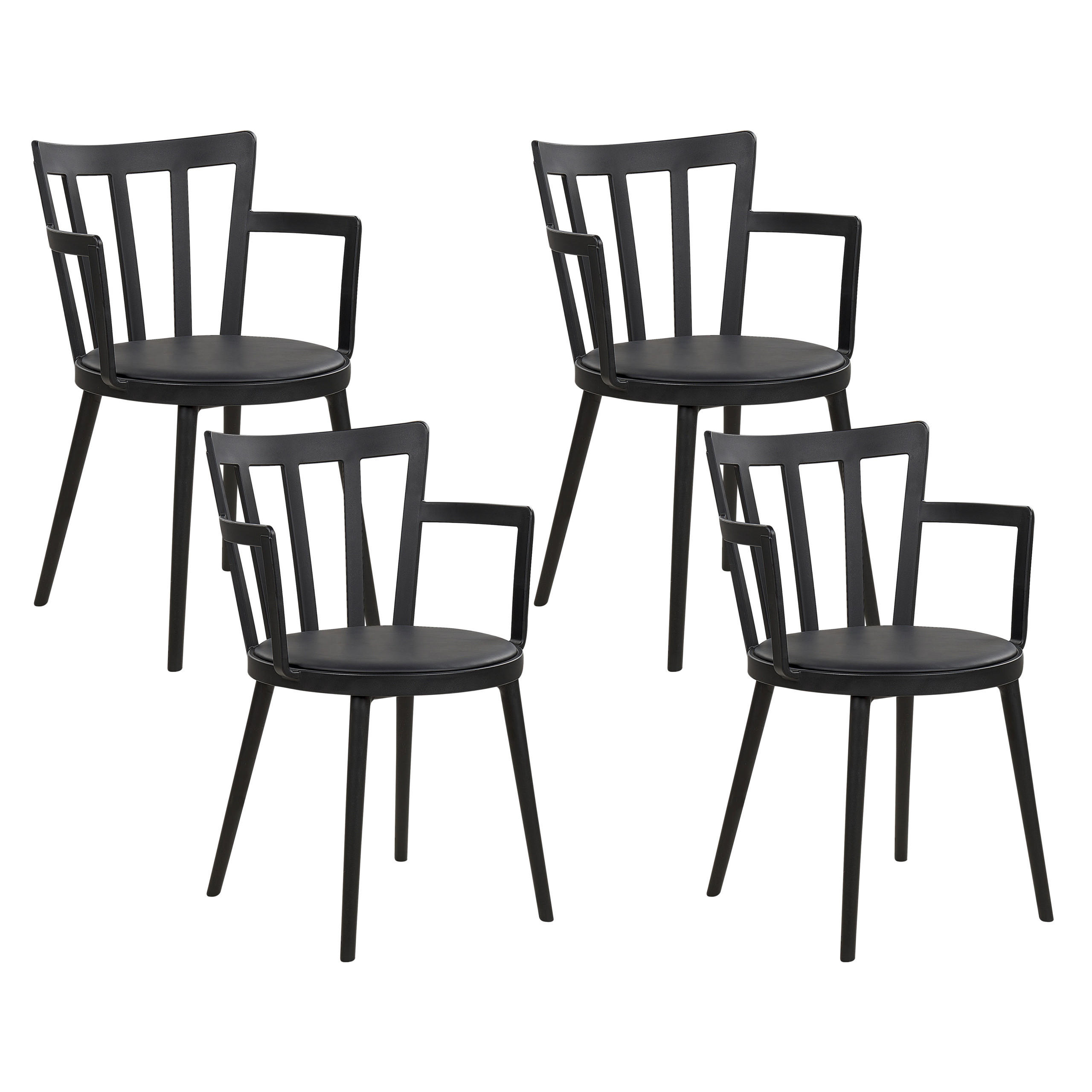 ESSZIMMERSTUHL 4er-Set Kunststoff Schwarz Morill - Schwarz, Kunststoff (45/77/52cm) - Beliani