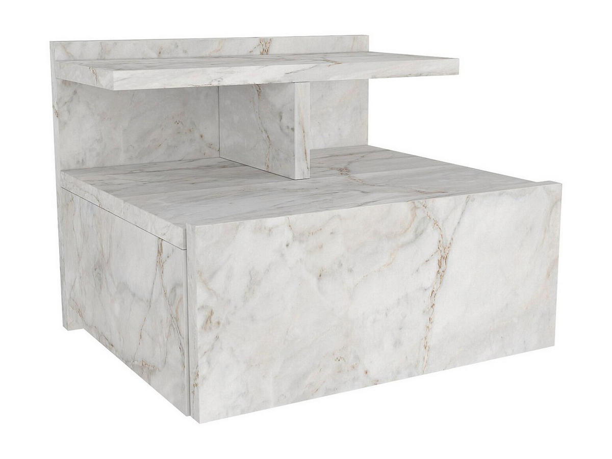 NACHTTISCH - 39.4 cmcm x 35 cmcm - Holz, Platte - Weiß - AZELNO - Weiß, Holz (39.4/32/35cm) - Vente-Unique