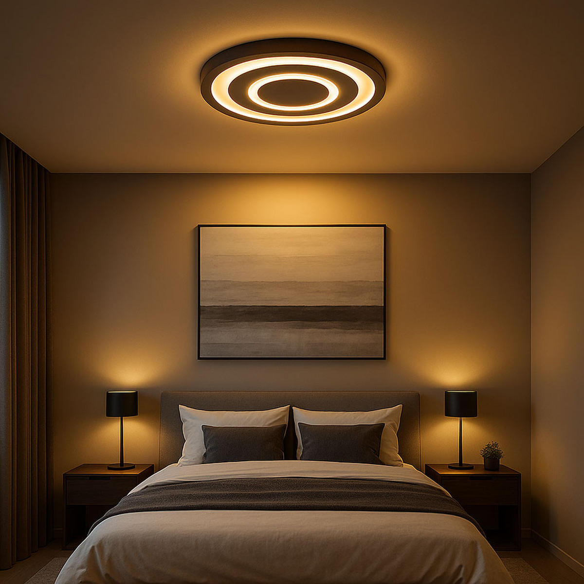 LED DECKENLEUCHTE Metall Anthrazit Grau - Anthrazit, Metall (48/48/5.2cm) - Globo Lighting