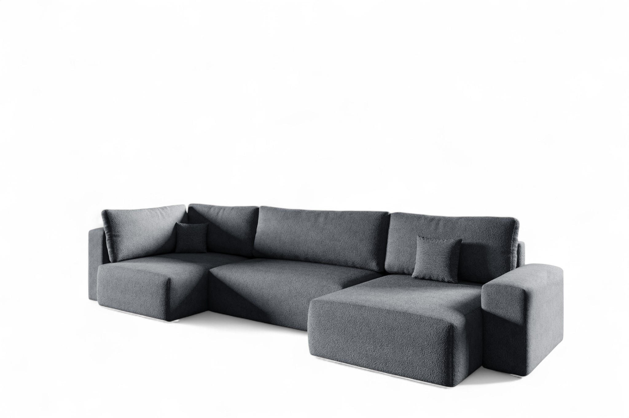 WOHNLANDSCHAFT Arona Xl - Dunkelgrau, Holzwerkstoff/Textil (397/70/148cm) - Fun Möbel