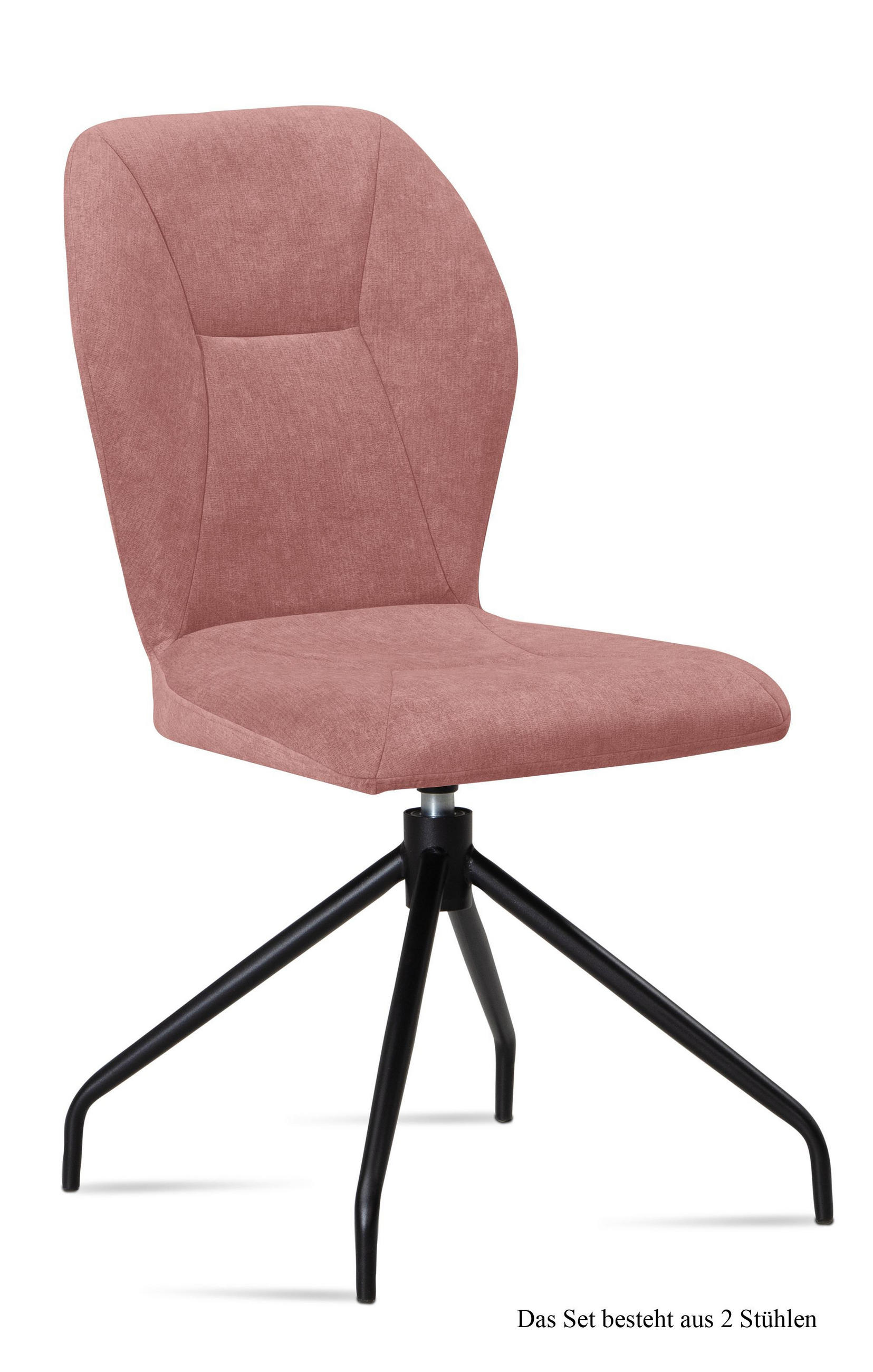 ESSZIMMERSTUHL drehbar (2er-Set) Dorene 51x92x60 Schwarz/Rosewood - Dunkelrosa/Schwarz, Kunststoff (60/92/51cm) - 58aufmkessel