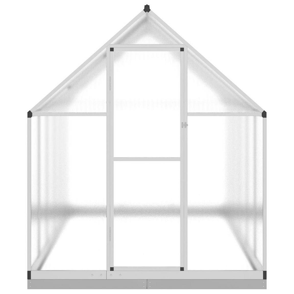 GEWÄCHSHAUS mit Fundamentrahmen Silber 334x169x202cm Aluminimum - Silberfarben, Metall (169/202/334cm)