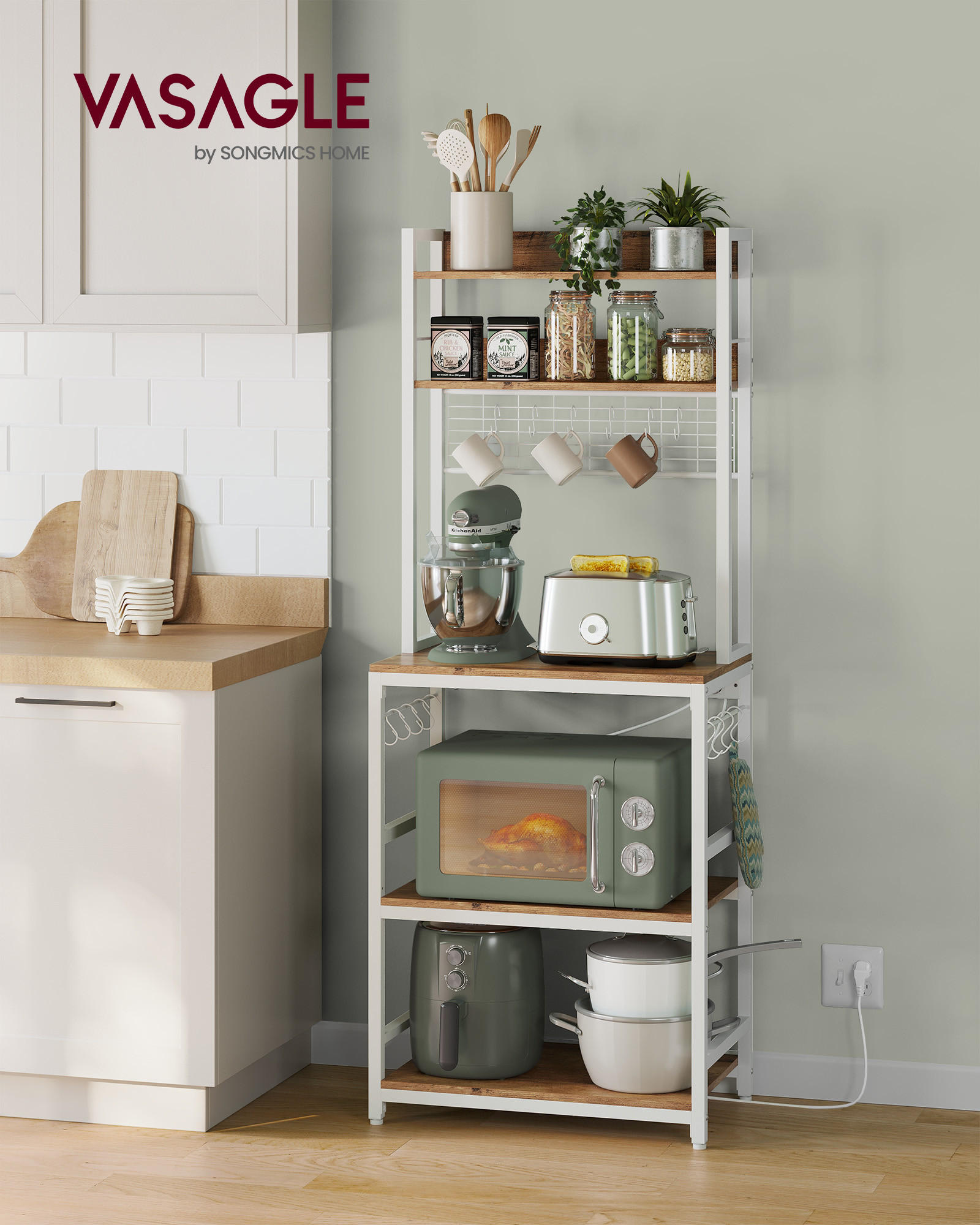 STANDREGAL Bonita - Dunkelbraun, Holzwerkstoff (40/171/60cm) - VASAGLE
