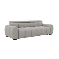 BIGSOFA ALESSIO Bouclé-Stoff Grau mit elektrischer Sitztiefenverstellung - Grau, Kunststoff/Textil (248/77/108cm) - 99rooms