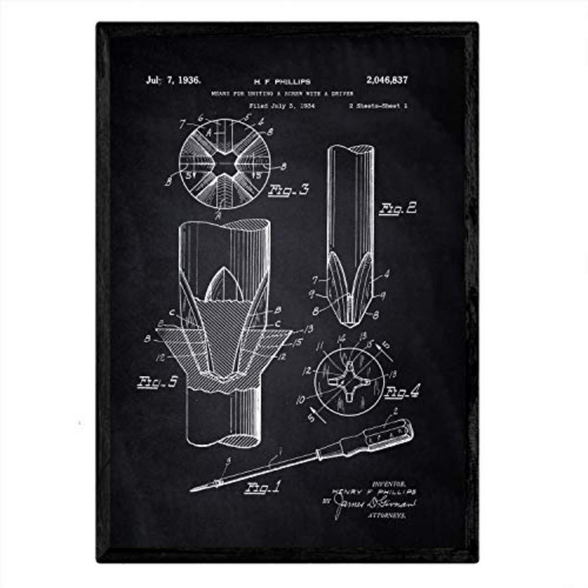 POSTER Schraube Patent A3 Rahmenlos - Klar, Papier (29.7/5/42cm) - Nacnic