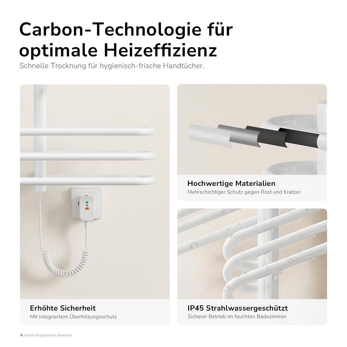 HEIZKÖRPER Elektrisch - Weiß, Metall (66/66/16.5cm) - EMKE