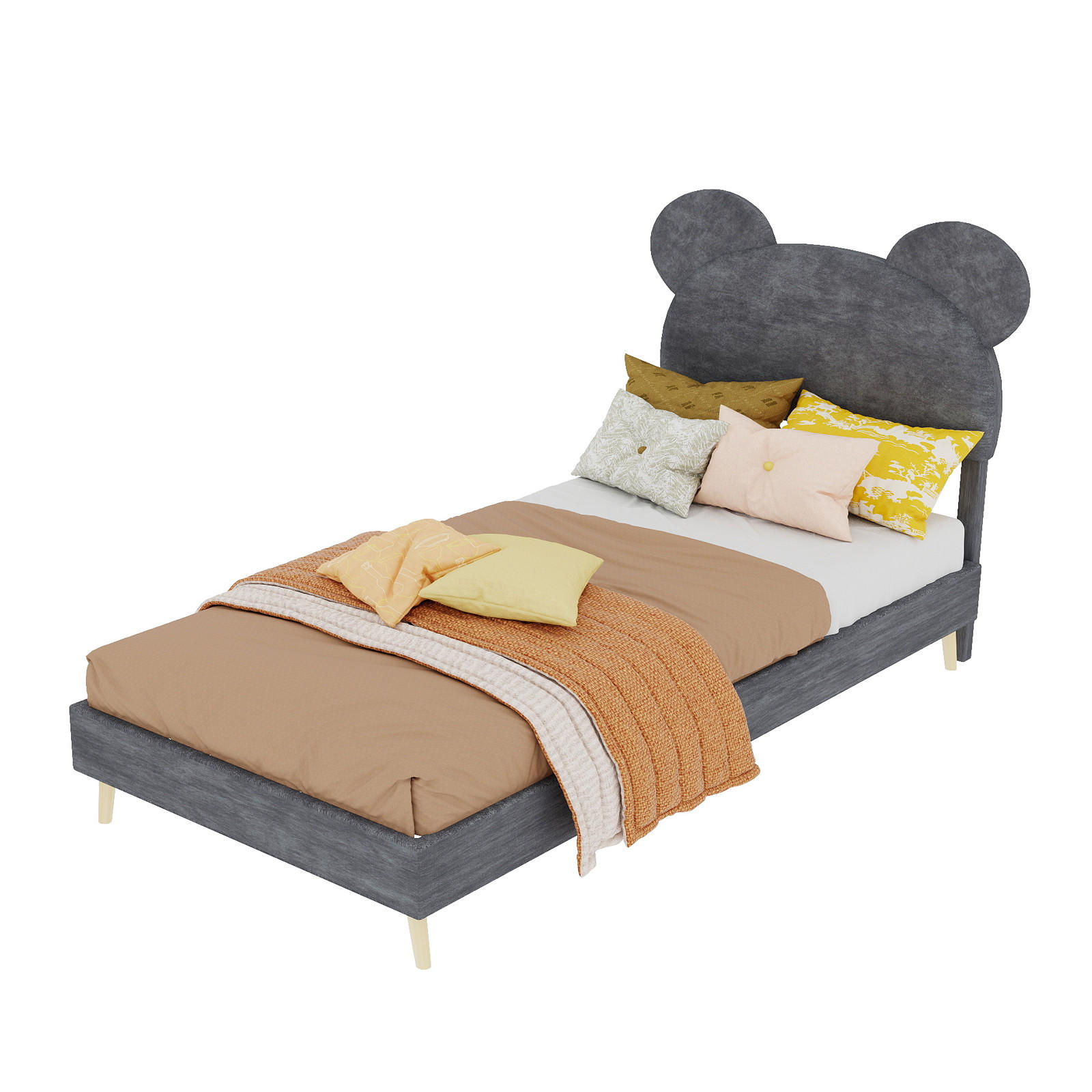 KINDERBETT mit Stauraum 90x200 cm Grau - Grau, Holz (90/200cm) - Meubliv